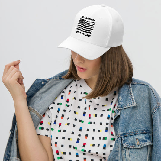 PRO-AMERICA/ANTI-TRUMP Structured Twill Cap