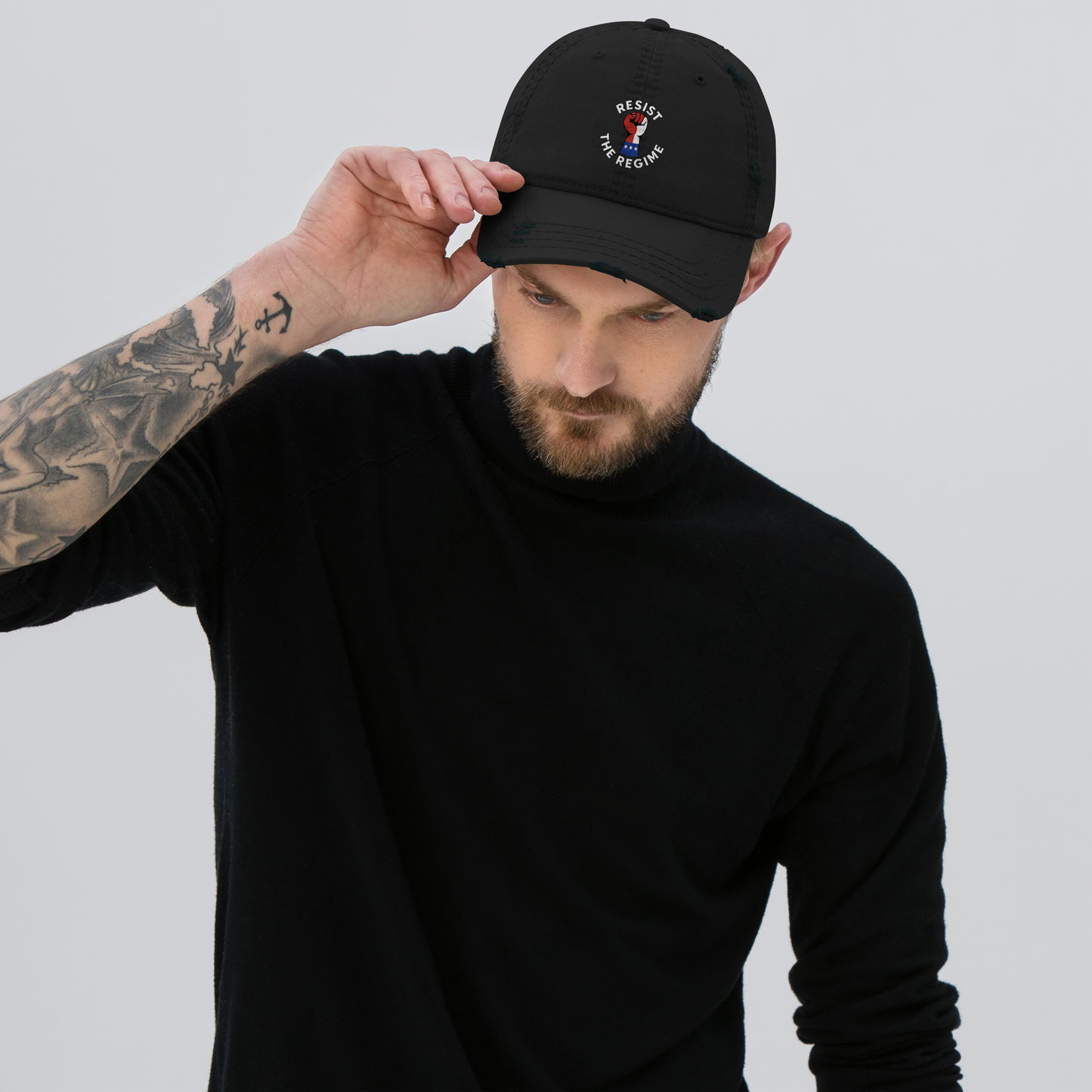 Resist The Regime Logo Distressed Cap