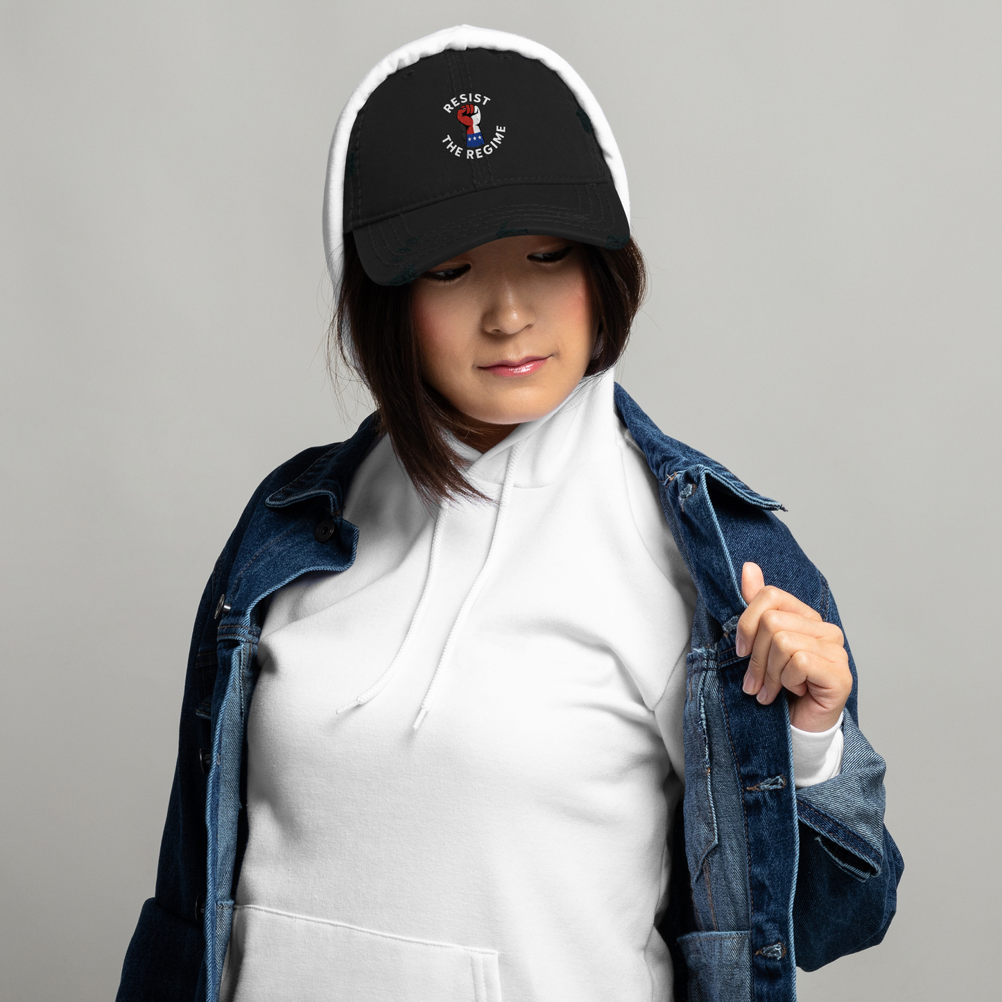 Resist The Regime Logo Distressed Cap