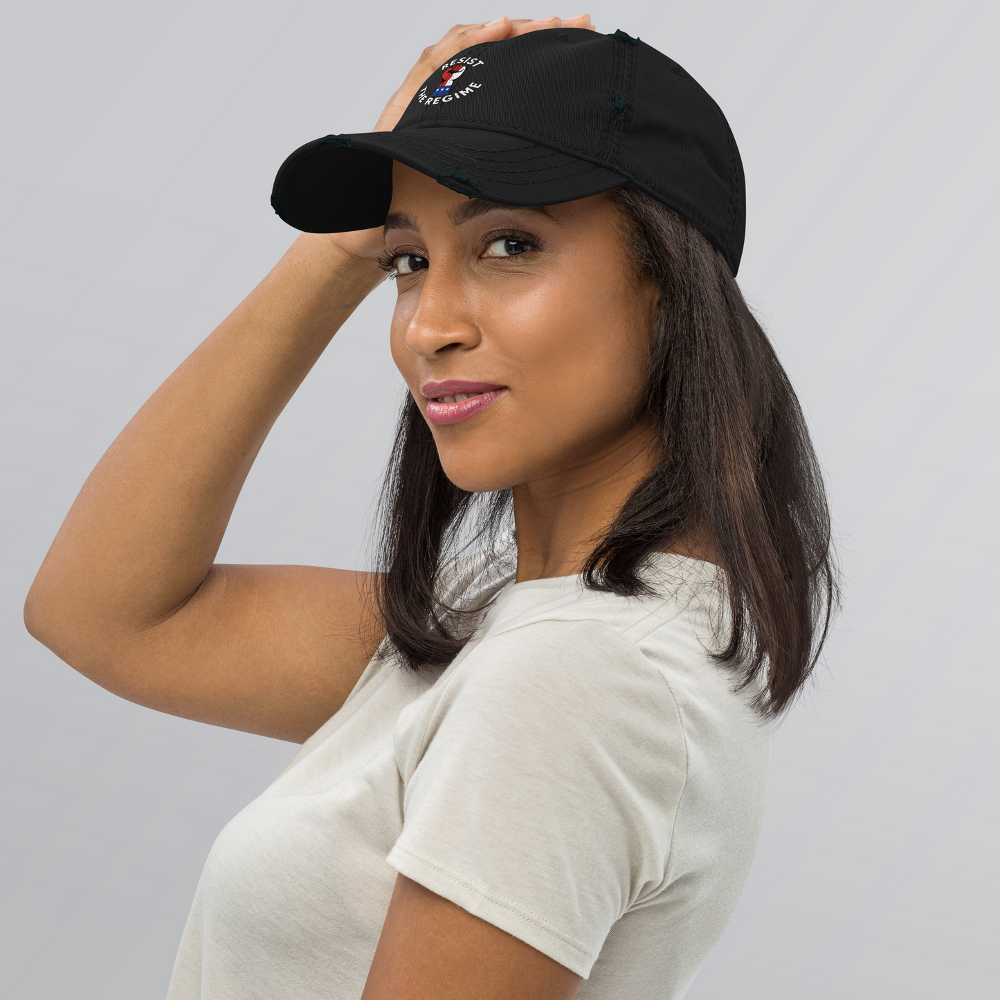 Resist The Regime Logo Distressed Cap