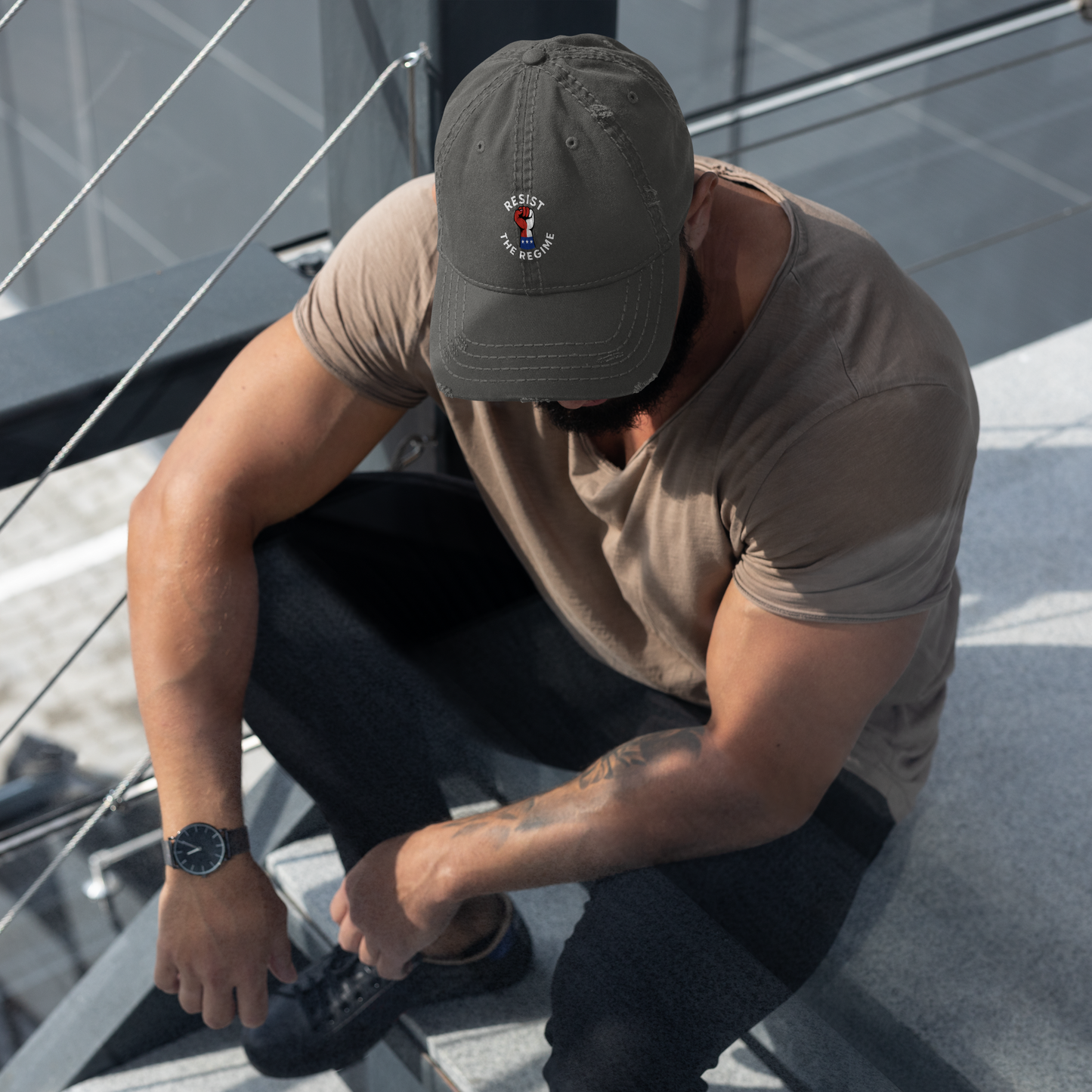 Resist The Regime Logo Distressed Cap