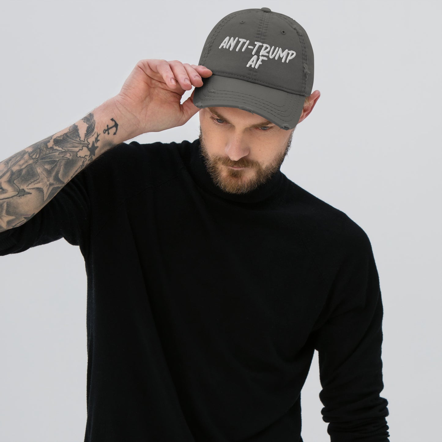ANTI-TRUMP AF Distressed Cap