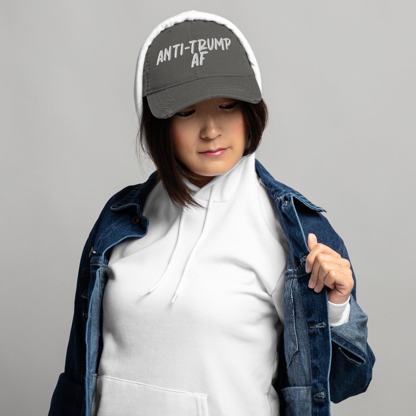 ANTI-TRUMP AF Distressed Cap