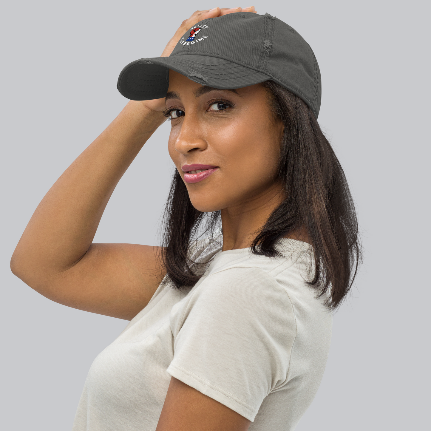 Resist The Regime Logo Distressed Cap