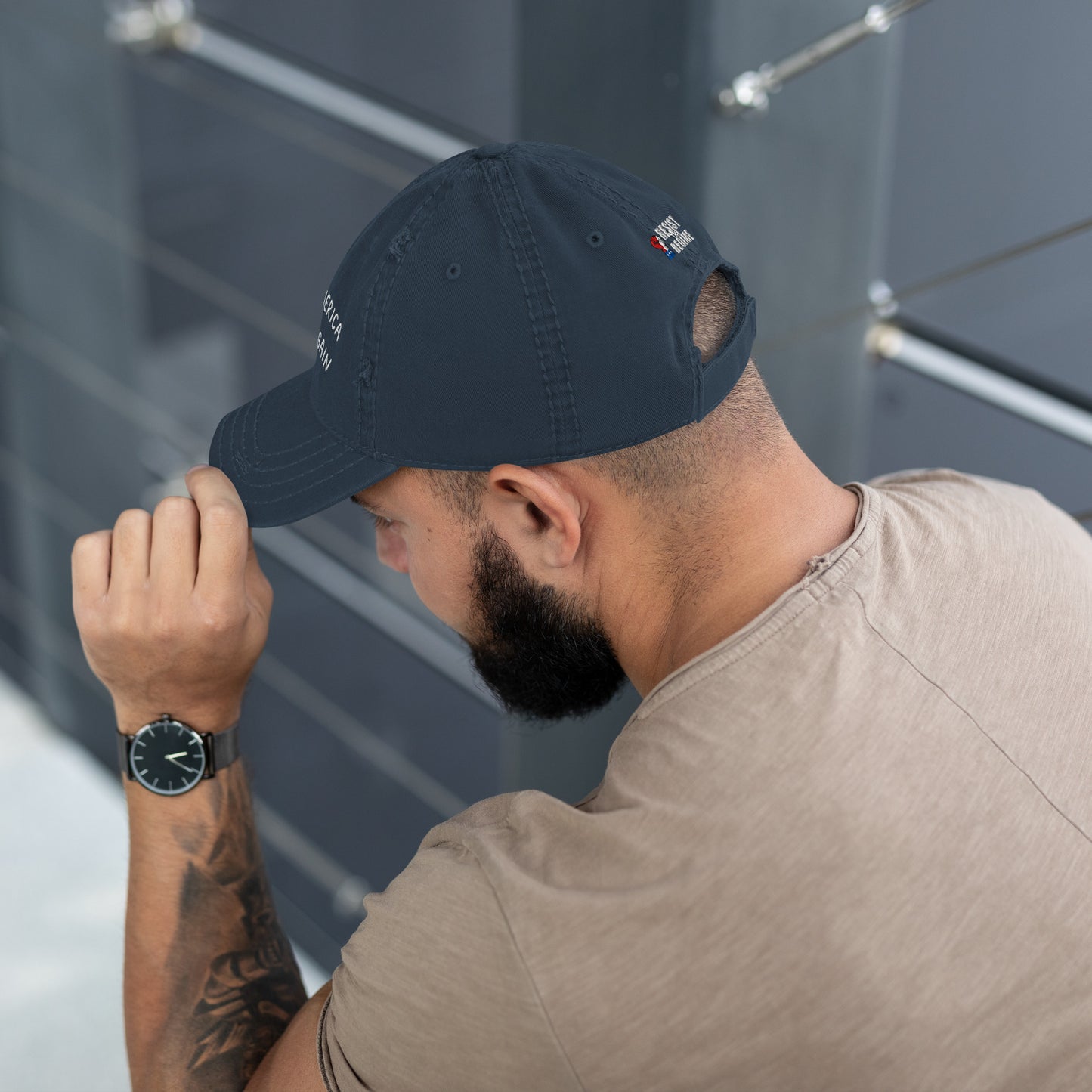 MAKE AMERICA THINK AGAIN Distressed Cap