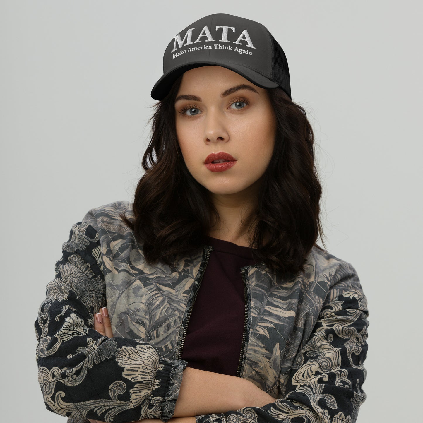 MATA Make America Think Again Trucker Hat