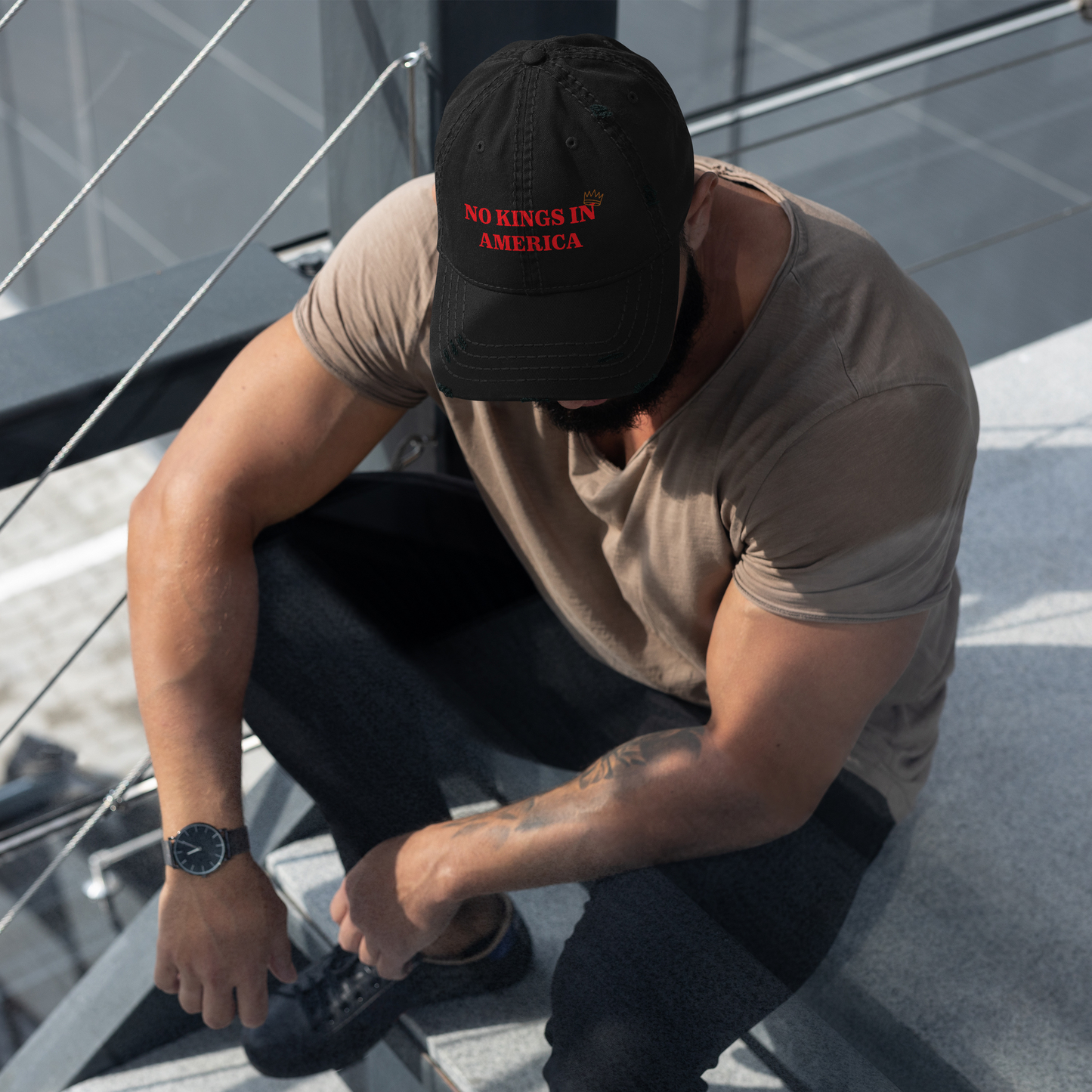 NO KINGS IN AMERICA Distressed Cap