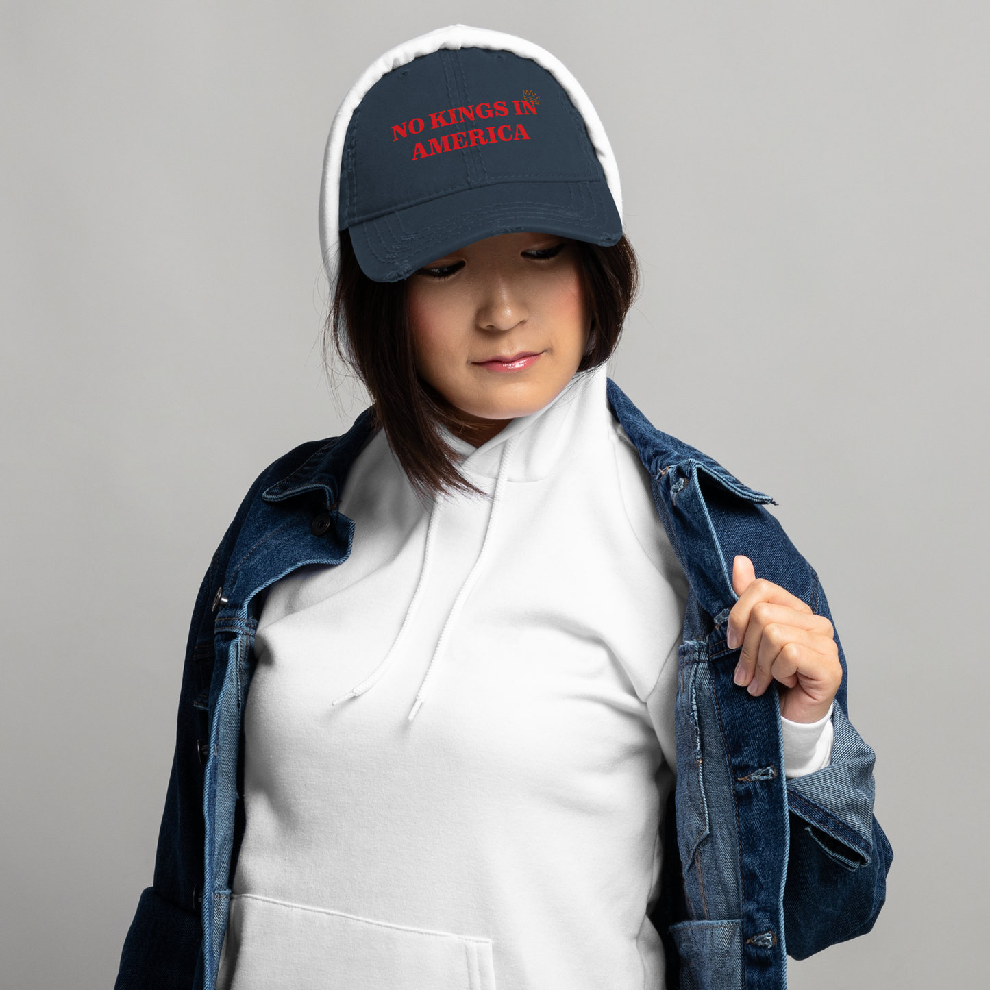 NO KINGS IN AMERICA Distressed Cap